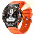Waterdicht outdoor Smartwatch KT76 met kompas, zaklamp - 1.53" - Oranje