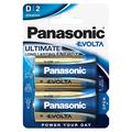 Panasonic Evolta LR20/D Alkaline batterijen - 2 stuks.
