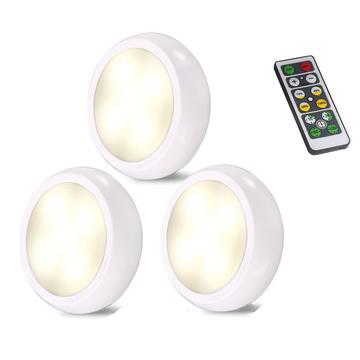 3-Pack draadloze LED-lampen met afstandsbediening