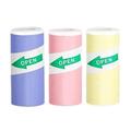 3 rollen zelfklevend thermisch printpapier voor printers - 57x25mm - Blauw / Roze / Geel