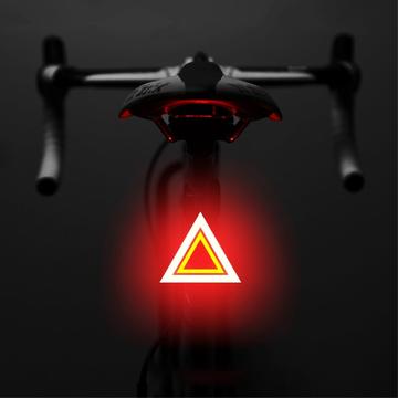 3664 Creatief Fietsachterlicht IPX2 Waterdicht Klein Fiets LED Licht Ondersteuning USB Opladen voor Buiten Fietsen - Driehoek Waarschuwing