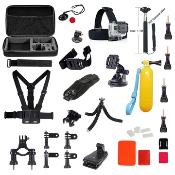 39-in-1 Accessoirekit met Selfie Stick voor GoPro & Actiecamera