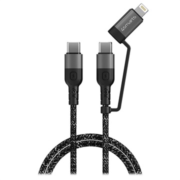 4smarts ComboCord CL USB-C / USB-C en Lightning Kabel - 1.5m - Zwart