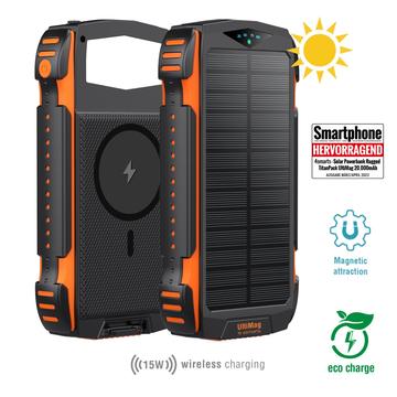 4smarts TitanPack UltiMag Rugged Solar Power Bank 20000mAh - Oranje / Zwart