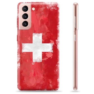 Samsung Galaxy S21 5G TPU Hoesje - Zwitserse Vlag