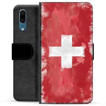 Huawei P20 Premium Portemonnee Hoesje - Zwitserse Vlag