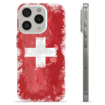 iPhone 15 Pro TPU Hoesje - Zwitserse Vlag