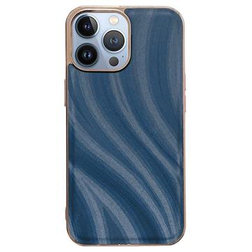 Abstract Series iPhone 14 Pro Bekleed TPU Case - Blauw