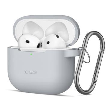 AirPods 4 Tech-Protect siliconen haaketui - Grijs krijt