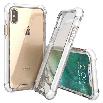 iPhone X Anti-Shock Hybrid Crystal Case - Doorzichtig / Wit