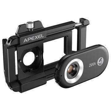 Apexel APL-MS100 Microscooplens voor smartphone met CPL-filter - 100x vergroting