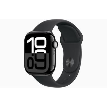 Apple Watch 10 GPS MWWE3QN/A - aluminium, zwarte sportband, S/M, 42mm - gitzwart