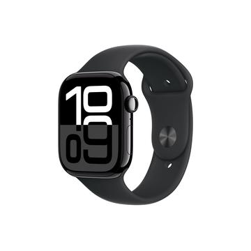 Apple Watch 10 GPS MWWQ3QN/A - aluminium, zwarte sportband, M/L, 46mm - gitzwart