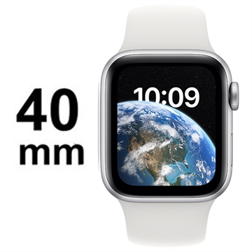 Apple Watch SE (2022) LTE MNPP3FD/A - Zilver Sportbandje, 40mm - Wit