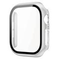 Apple Watch Series 10 Plastic Hoesje met Glazen Screenprotector - 42mm - Zilver