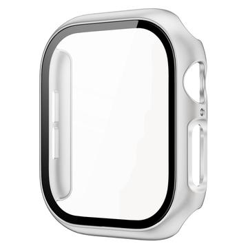 Apple Watch Series 10 Plastic Hoesje met Glazen Screenprotector - 42mm - Zilver