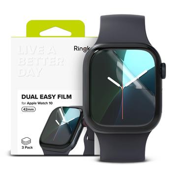 Apple Watch Series 10 Ringke Dual Easy Film Screen Protector - 42mm - 3 stuks.