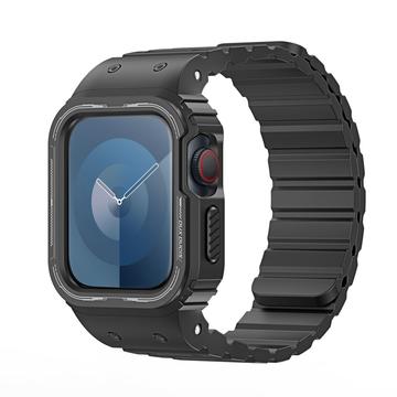 Apple Watch Series 9/8/SE (2022)/7/SE/6/5/4/3/2/1 Dux Ducis OA Eendelig bandje met case - 45mm/44mm/42mm - Zwart