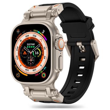 Apple Watch Series Ultra 2/Ultra/10/9/8/SE (2022)/7/SE/6/5/4/3/2/1 Tech-Protect Delta Pro Strap - 49mm/46mm/45mm/44mm/42mm - Zwart / Titanium