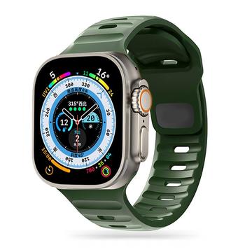 Apple Watch Series Ultra 2/Ultra/10/9/8/SE (2022)/7/SE/6/5/4/3/2/1 Tech-Protect IconBand Line Siliconen Bandje - 49mm/45mm/44mm/42mm - Legergroen