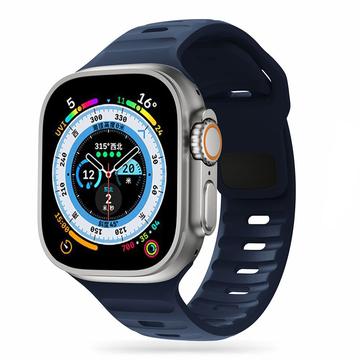 Apple Watch Series Ultra 2/Ultra/10/9/8/SE (2022)/7/SE/6/5/4/3/2/1 Tech-Protect IconBand Line Siliconen Bandje - 49mm/45mm/44mm/42mm - Navy Blauw