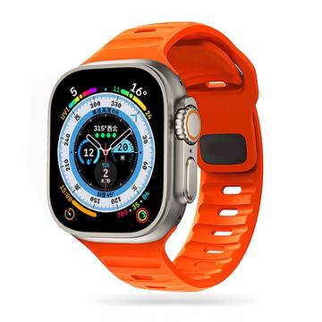 Apple Watch Series Ultra 2/Ultra/10/9/8/SE (2022)/7/SE/6/5/4/3/2/1 Tech-Protect IconBand Line Siliconen Bandje - 49mm/46mm/45mm/44mm/42mm - Oranje