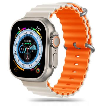 Apple Watch Ultra 2/Ultra/9/8/SE (2022)/7/SE/6/5/4 Tech-Protect Iconband Pro TPU Riem - 49mm/45mm/44mm/42mm - Sterrenlicht / Oranje