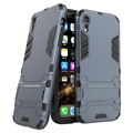 iPhone XR Armor Series Hybride Hoesje met Standaard - Grijs