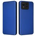 Asus Zenfone 11 Ultra Flip Hoesje - Koolstofvezel - Blauw