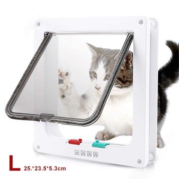 Auto-Lock hordeur met 4-voudig sluitsysteem voor katten en kleine honden - L