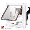 Auto-Lock hordeur met 4-voudig sluitsysteem voor katten en kleine honden - M - Wit