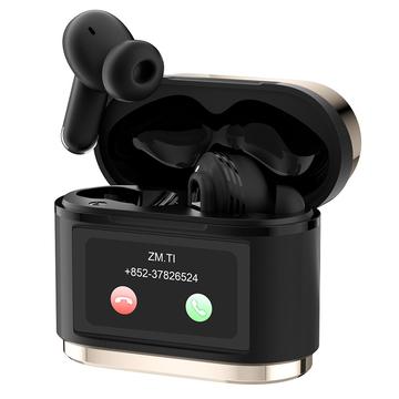 BD2 Smart Digital Display Draadloze Bluetooth Headset - Touch Screen, ANC & ENC Noise Cancelling - Goud