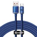 Baseus Crystal Shine USB-A / USB-C kabel - 1.2m, 100W - Blauw