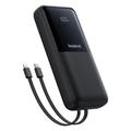 Baseus Lipow 22.5W Power Bank 20000mAh met ingebouwde Lightning- en USB-C-kabels en LED-display - Zwart