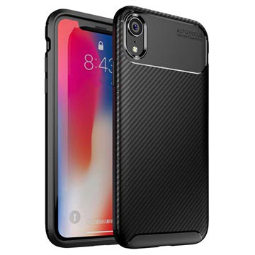 Beetle Carbon Fiber iPhone XR Hoesje - Zwart