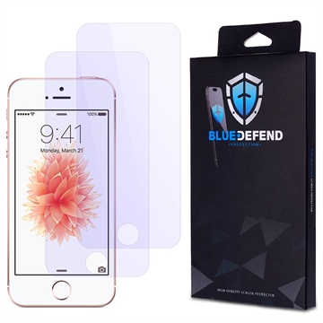 iPhone SE (2020)/SE (2022) BlueDefend Anti-Blue Light Glazen Screenprotector - 2 stuks.