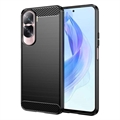 Honor 90 Lite/X50i Geborsteld TPU Hoesje - Koolstofvezel - Zwart