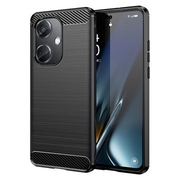 OnePlus Nord CE3 Geborsteld TPU Hoesje - Koolstofvezel - Zwart