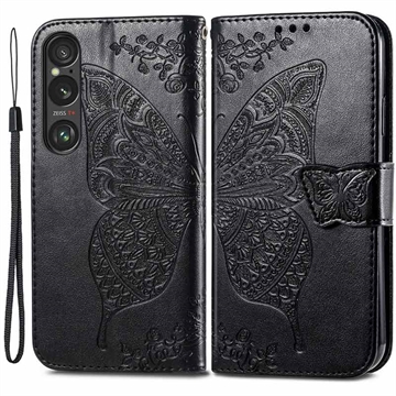 Sony Xperia 1 VI Butterfly Series Wallet Hoesje - Zwart