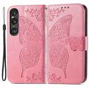 Sony Xperia 1 VI Butterfly Series Wallet Hoesje - Roze