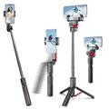 C10 Gimbal Stabilizer Selfie Stick met AI Gezichtsherkenning - Zwart / Rood