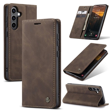 Samsung Galaxy S24 FE Caseme 013 Series Portemonnee Hoesje - Koffie