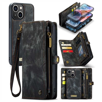 iPhone 15 Caseme 2-in-1 Multifunctionele Portemonnee Hoesje - Zwart