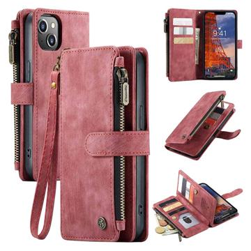 Caseme C30 Multifunctionele iPhone 14 Plus Portemonnee Hoesje - Rood