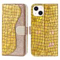 Croco Bling Serie iPhone 14 Plus Portemonnee Hoesje - Goud