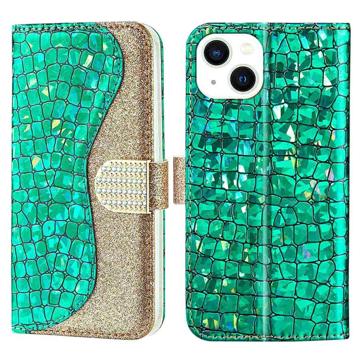 Croco Bling Serie iPhone 14 Plus Portemonnee Hoesje