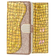 Croco Bling iPhone XS Max Wallet Case (Geopende verpakking - Uitstekend) - Goud