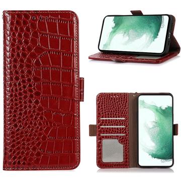 Crocodile Series Honor 70 Wallet Leren Hoesje met RFID - Rood