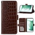 Crocodile Series Motorola Moto S30 Pro Wallet Leren Hoesje met RFID - Bruin