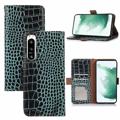 Crocodile Series Sony Xperia 5 IV Wallet Leren Hoesje met RFID - Groen